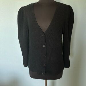 One state black puffed sleeve sweater.